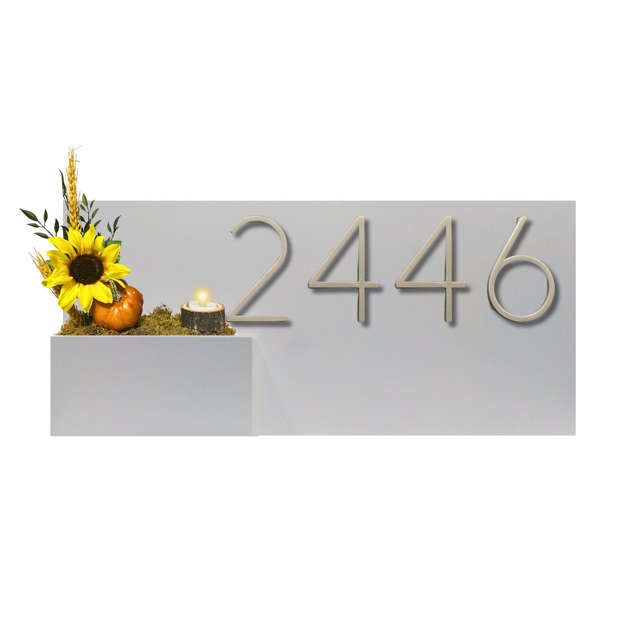 Horizontal House Number Sign with Refillable Box