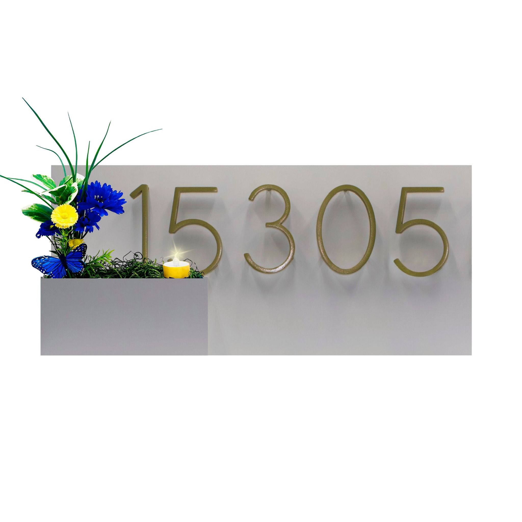 Horizontal House Number Sign with Refillable Box
