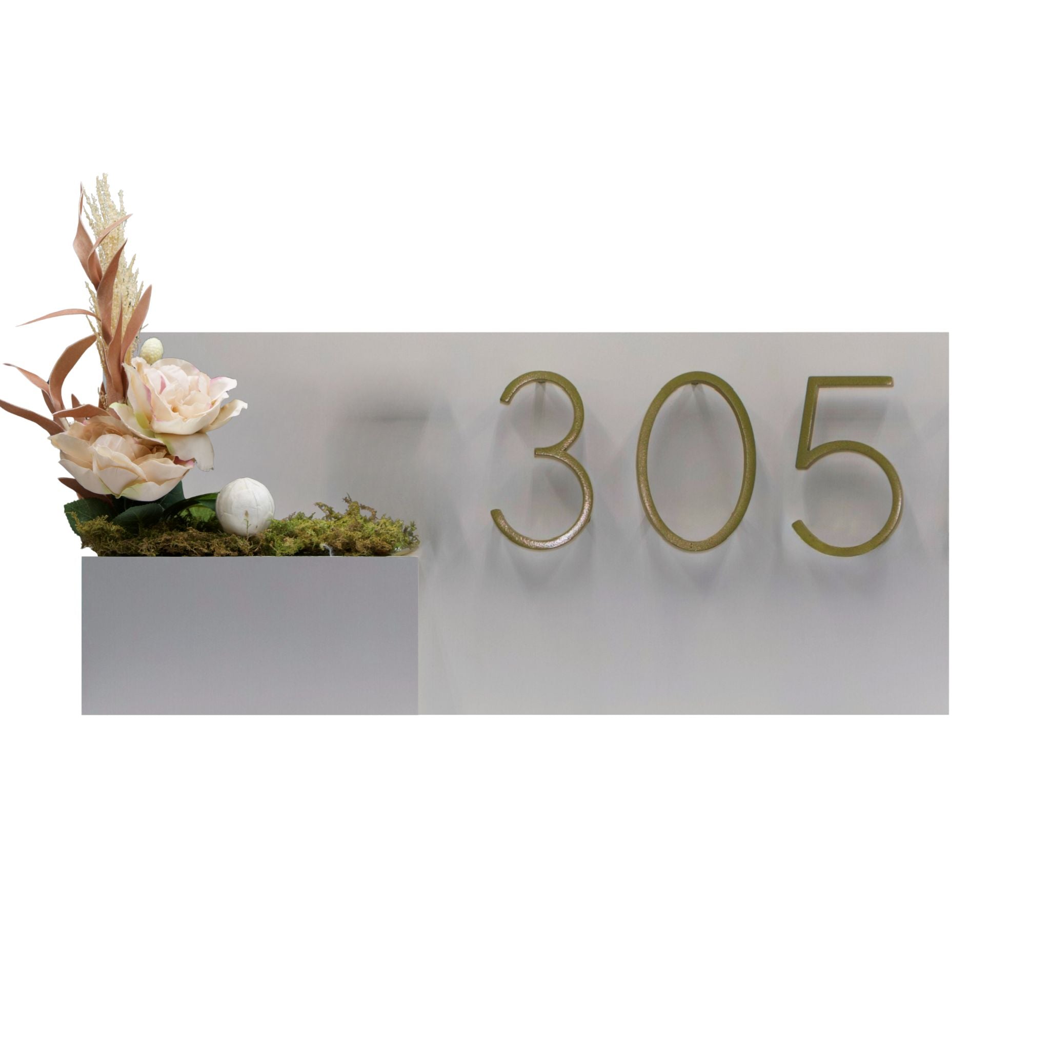 Horizontal House Number Sign with Refillable Box