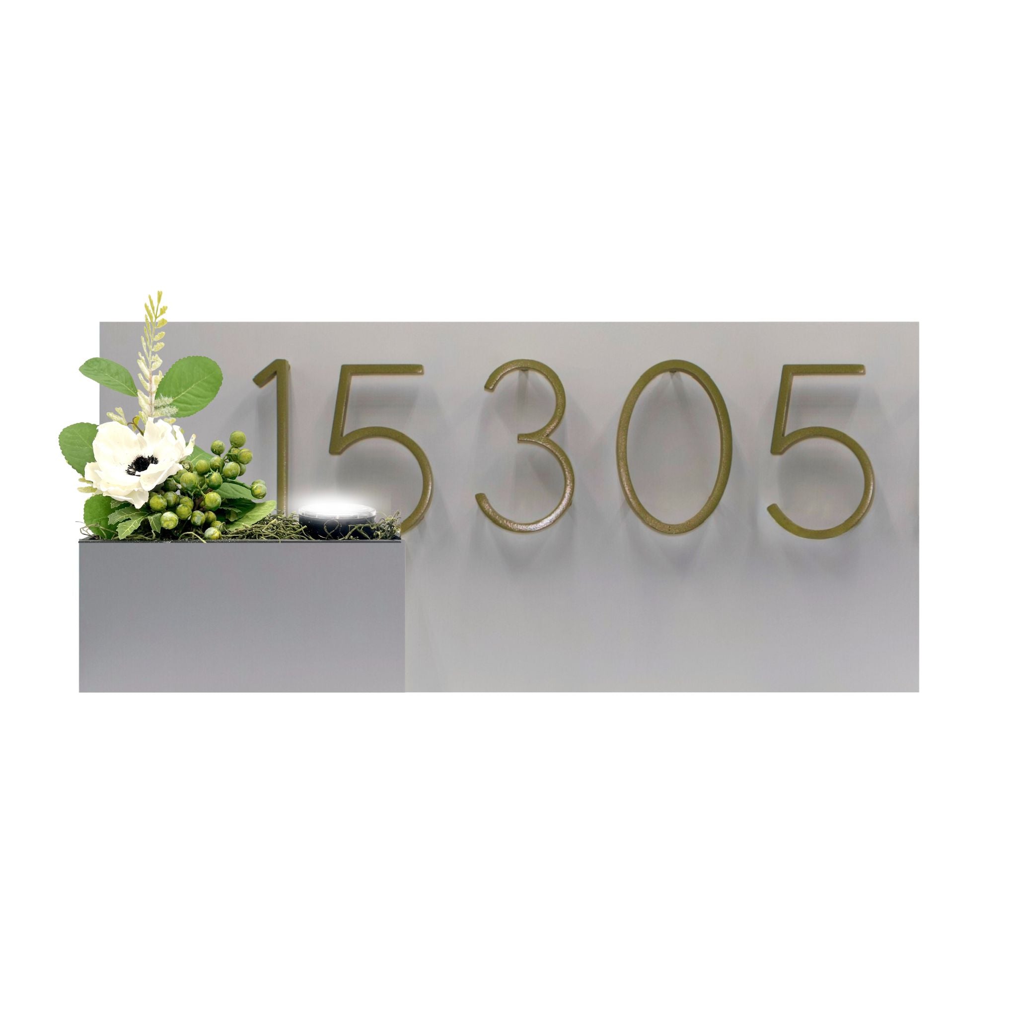 Horizontal House Number Sign with Refillable Box