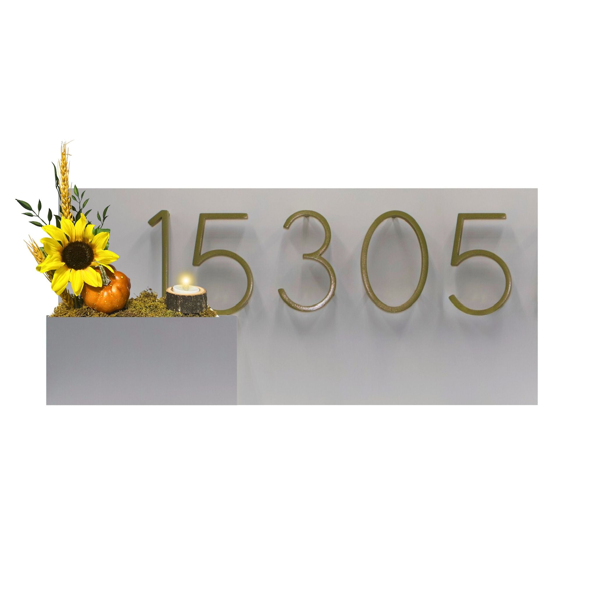 Horizontal House Number Sign with Refillable Box