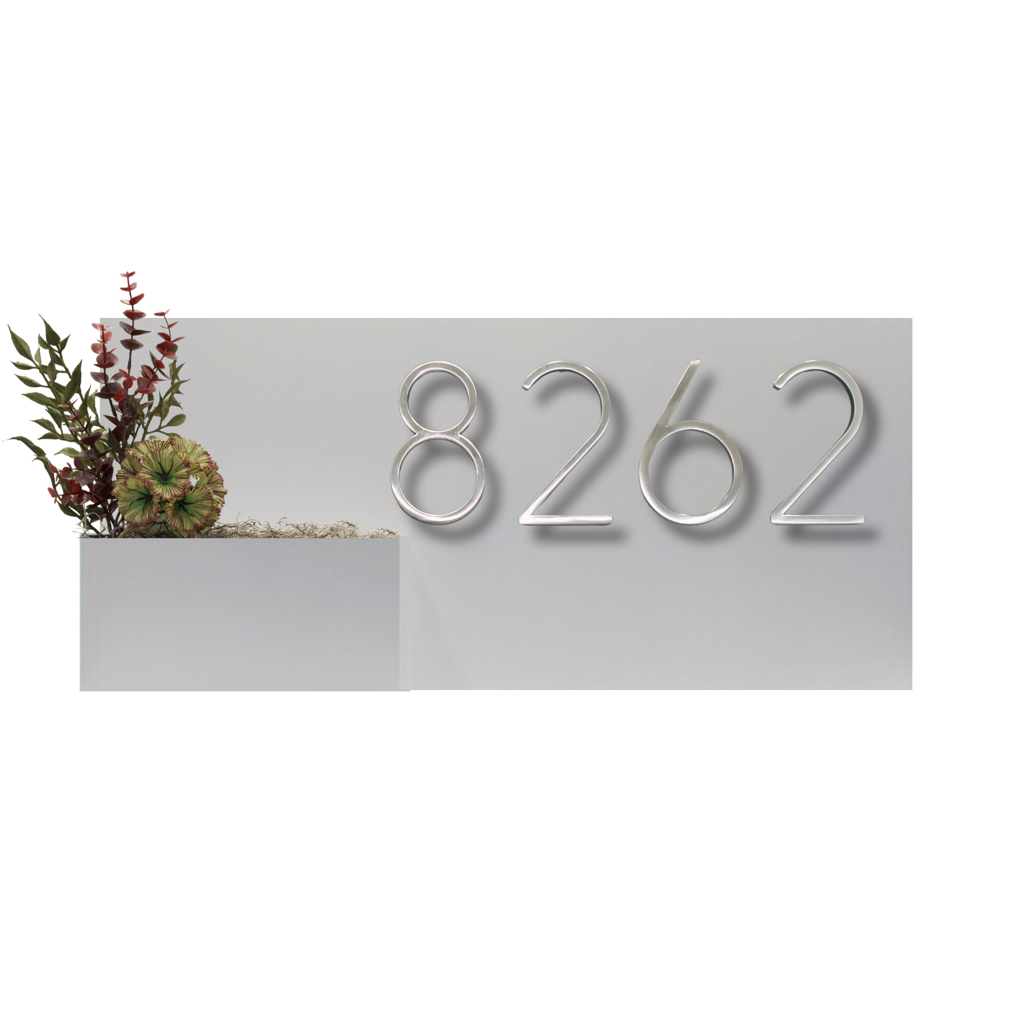 Horizontal House Number Sign with Refillable Box