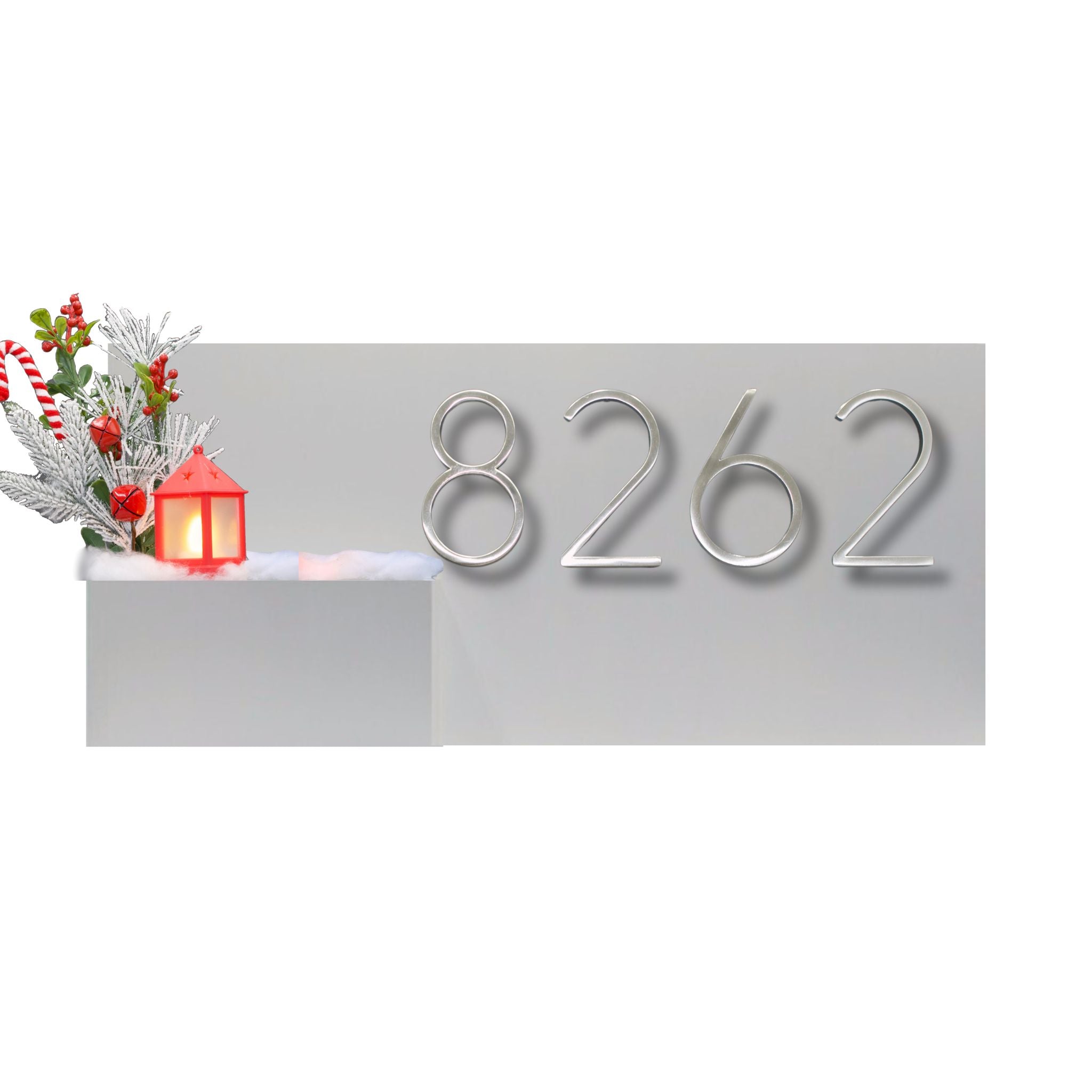 Horizontal House Number Sign with Refillable Box