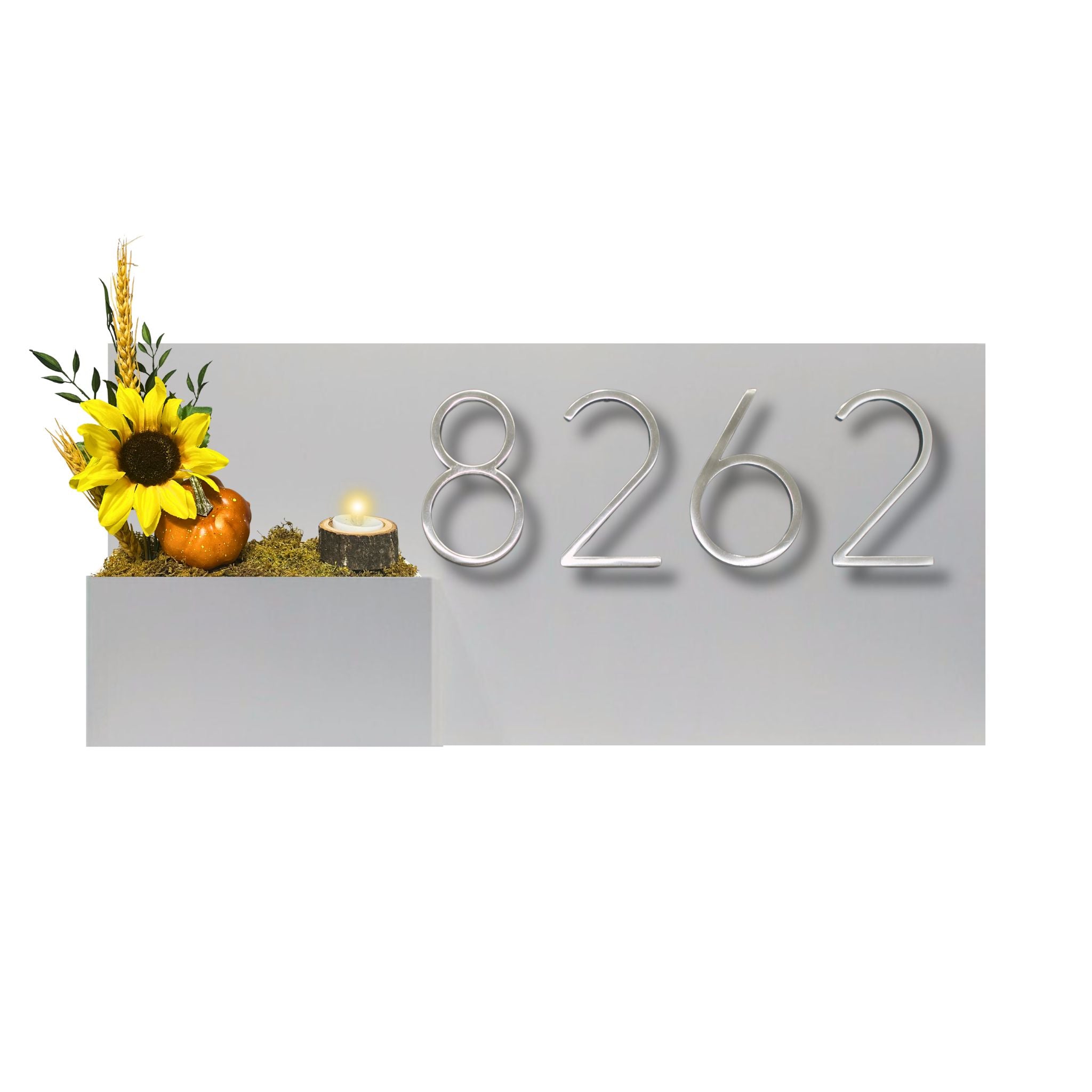 Horizontal House Number Sign with Refillable Box