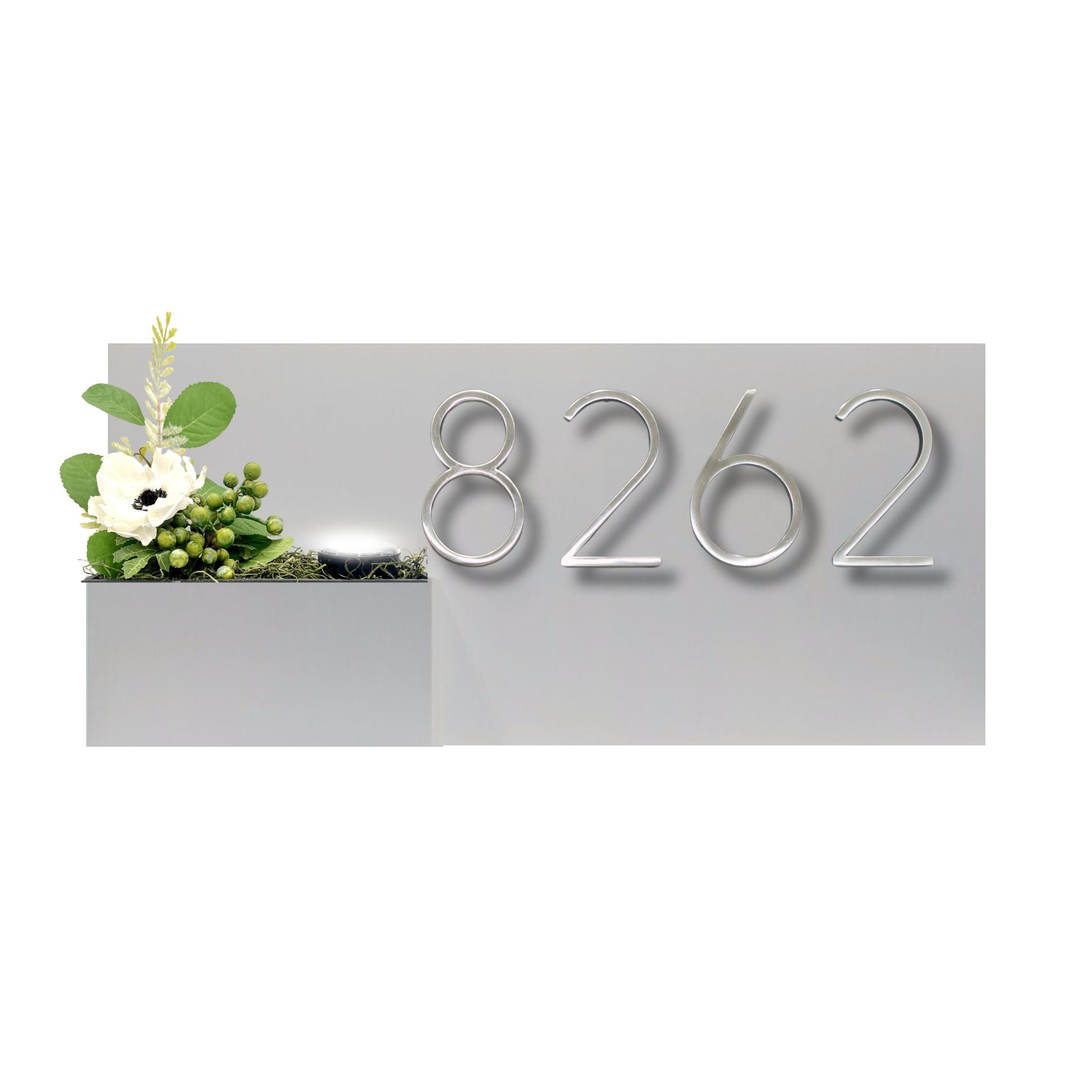 Horizontal House Number Sign with Refillable Box