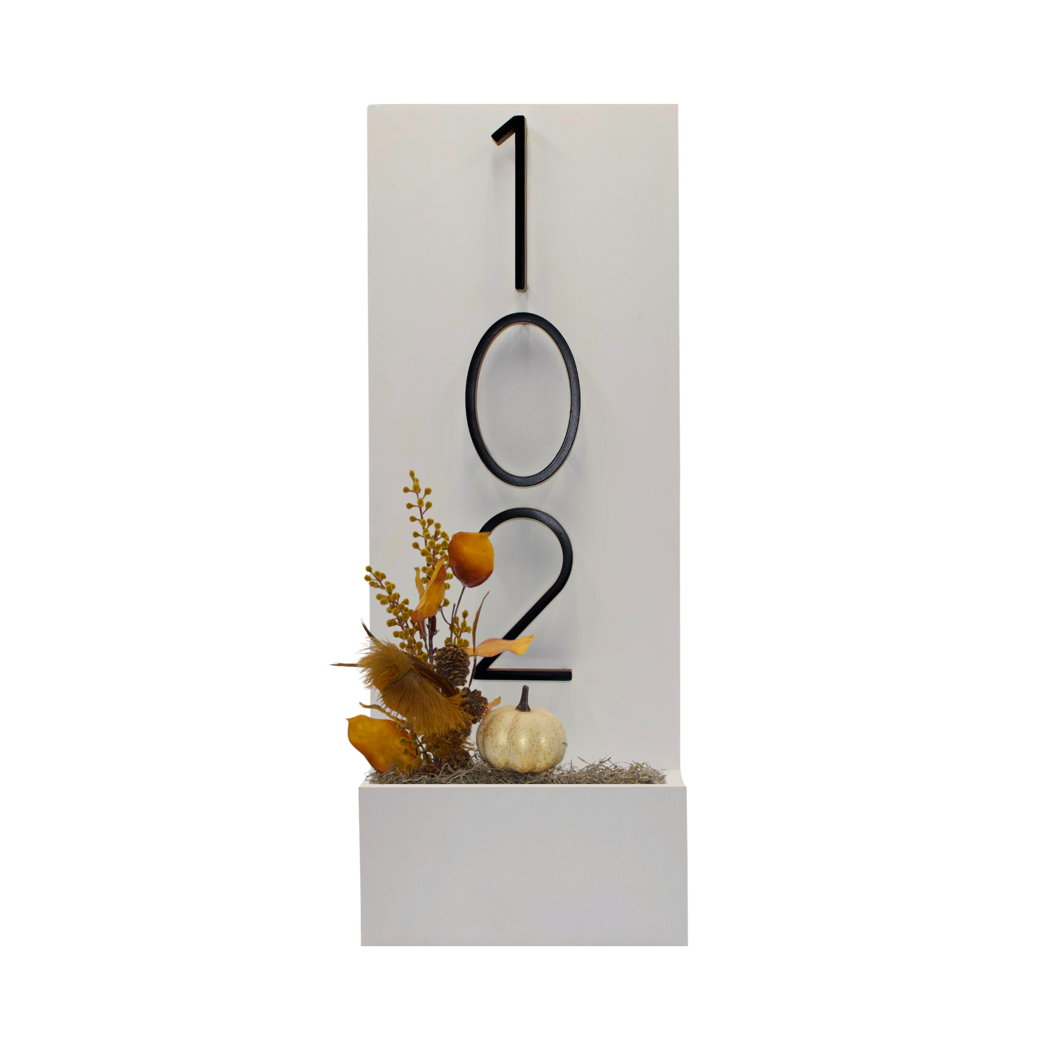 Vertical House Number Sign with Refillable Box