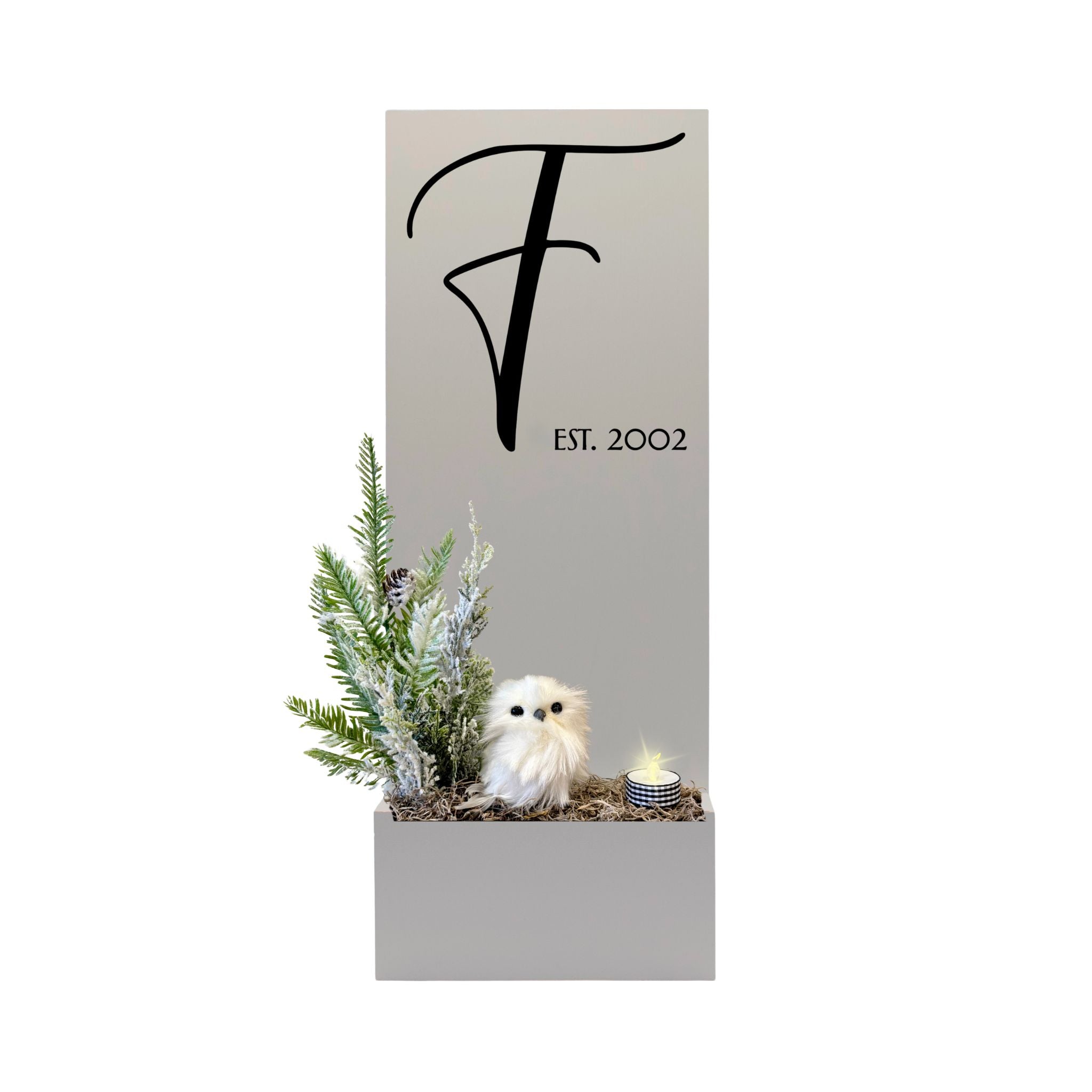 Vertical Custom House Sign with Refillable Box