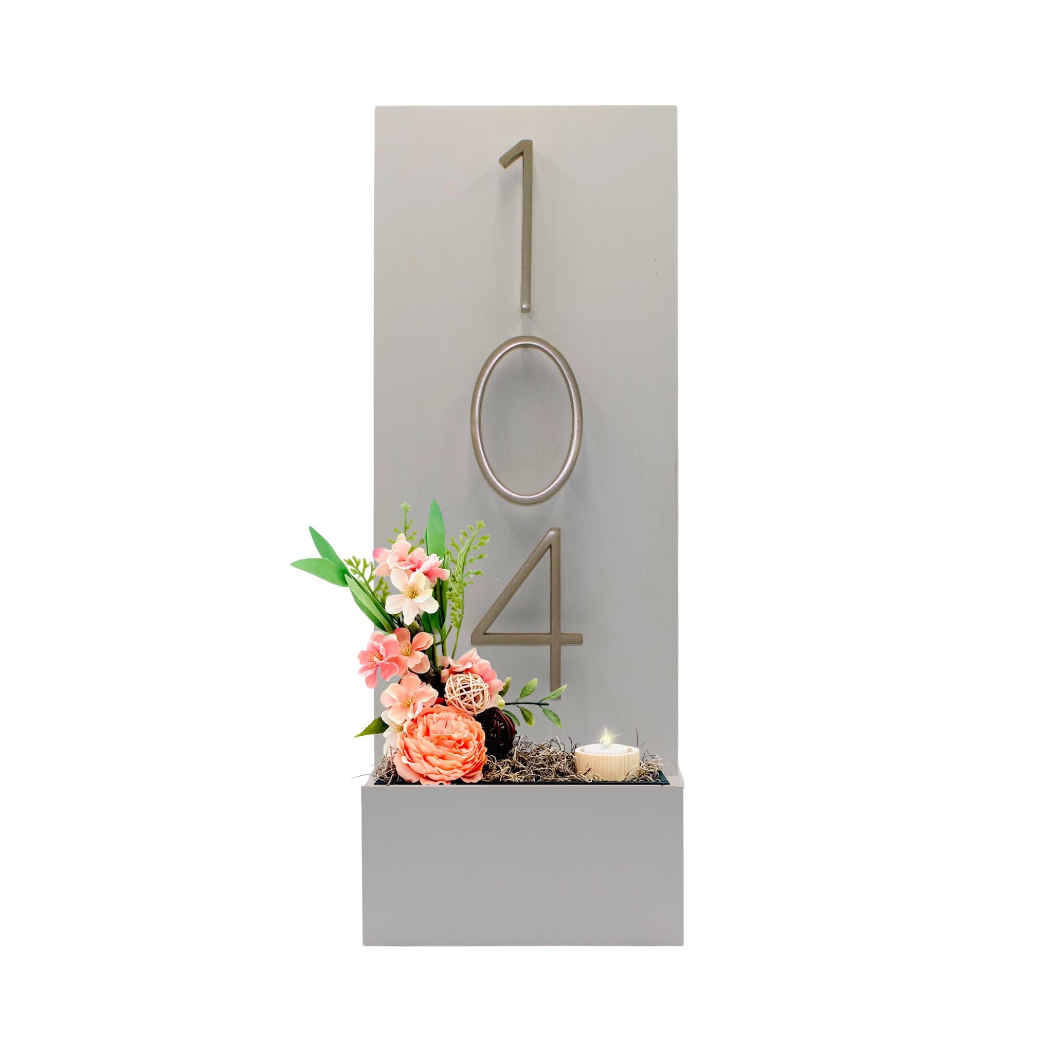 Vertical House Number Sign with Refillable Box