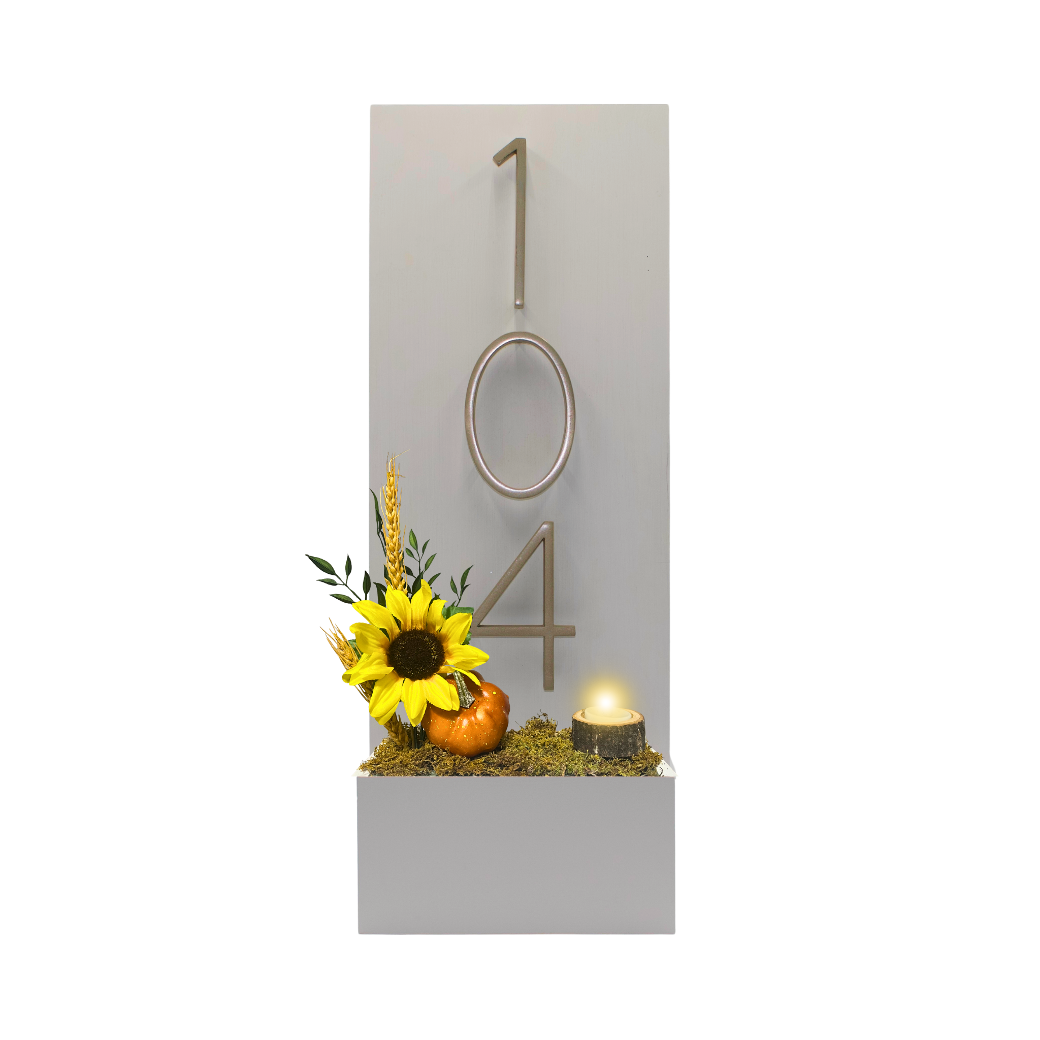 Vertical House Number Sign with Refillable Box