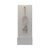 White vertical modern house number sign with raised champagne gold numbers 104.