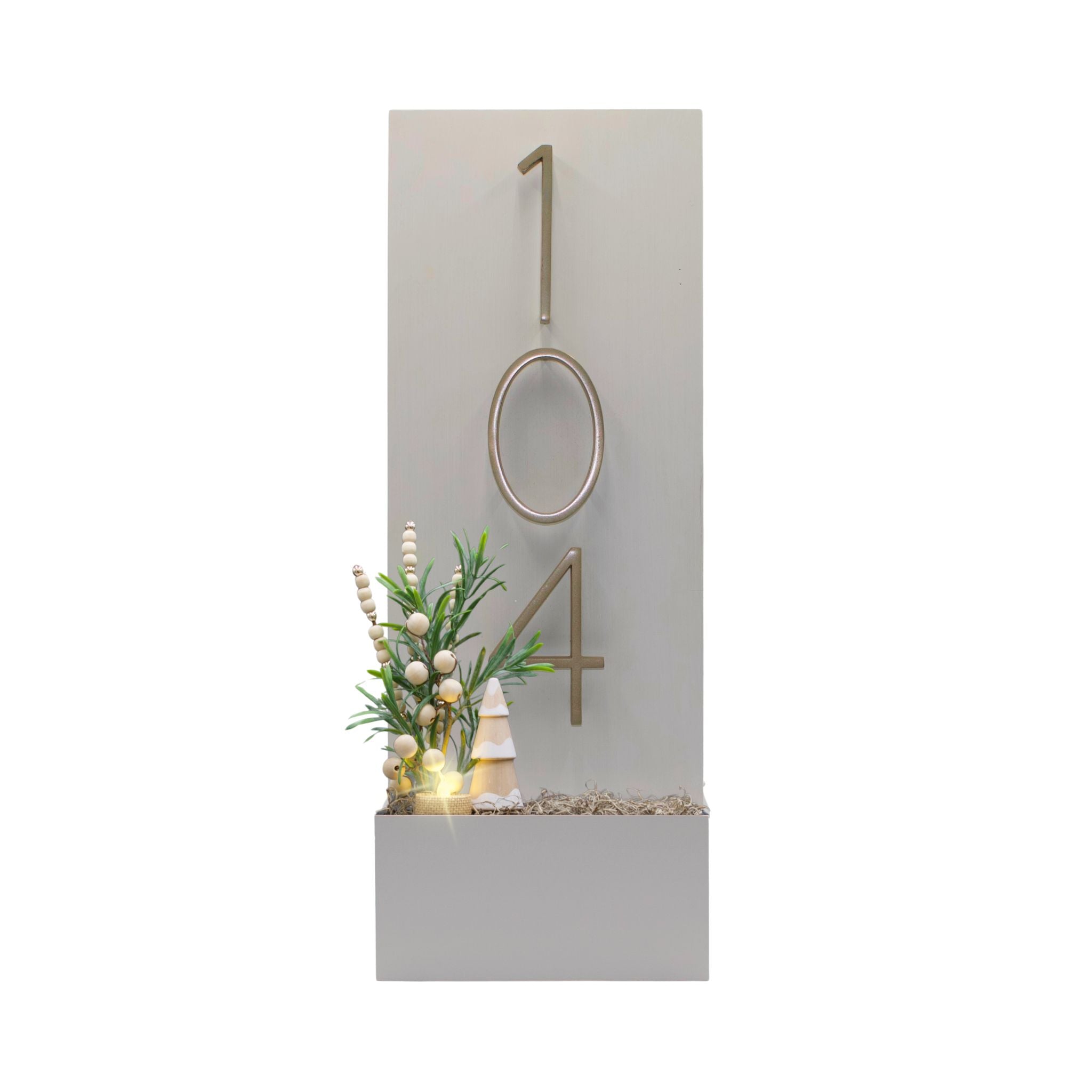 Vertical House Number Sign with Refillable Box