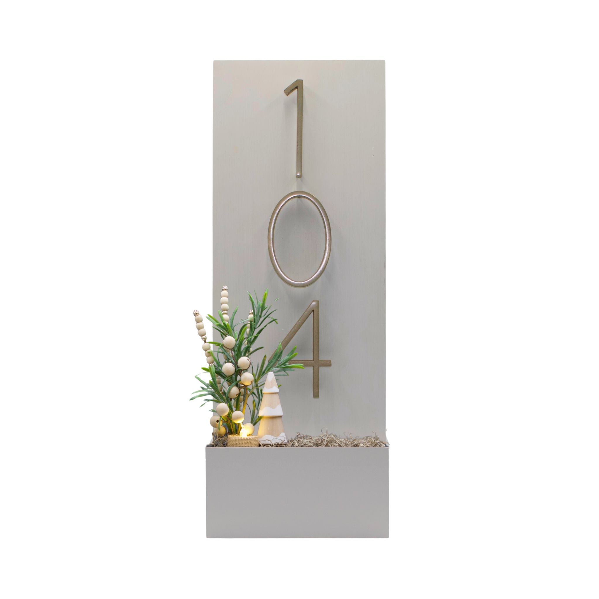 Vertical House Number Sign with Refillable Box