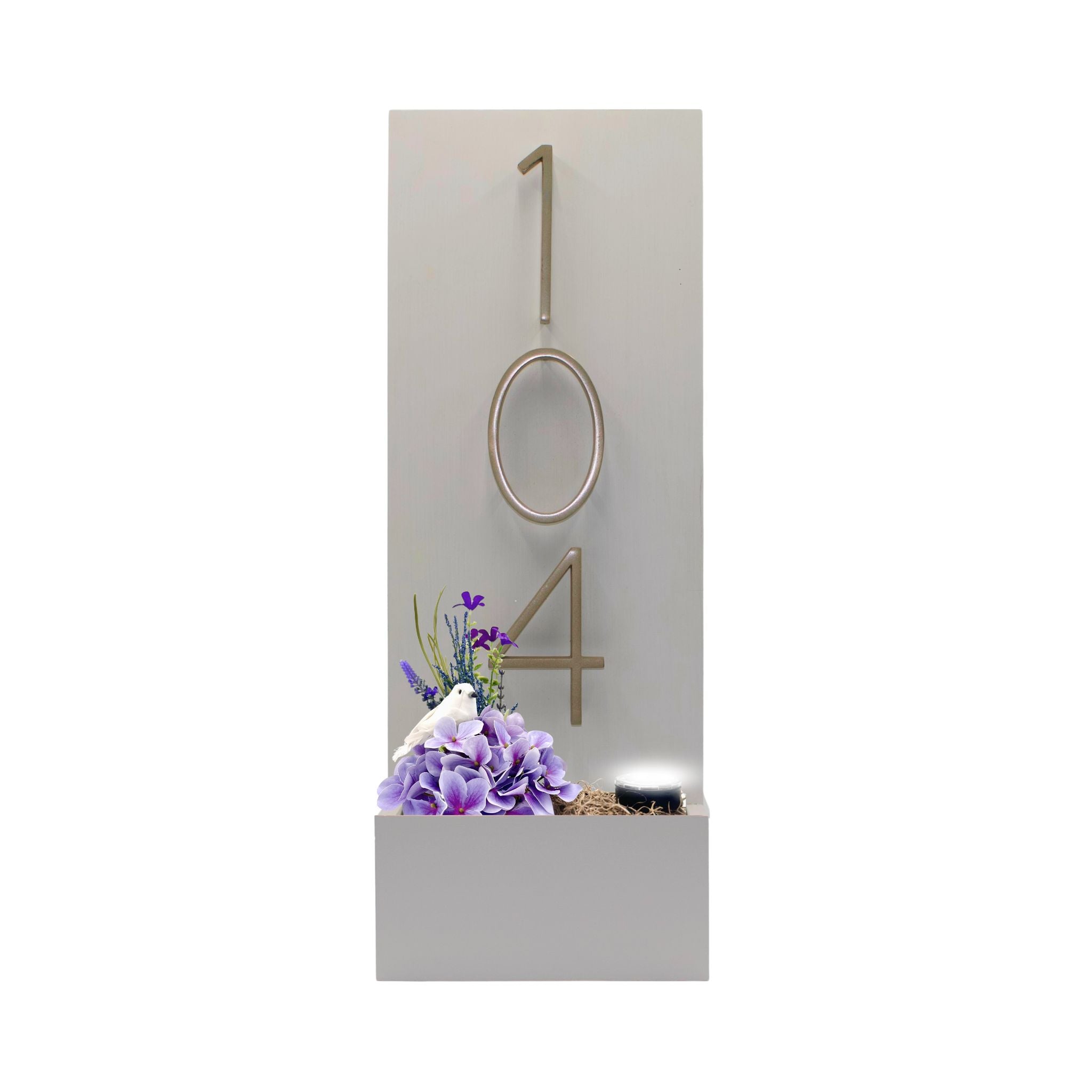 Vertical House Number Sign with Refillable Box