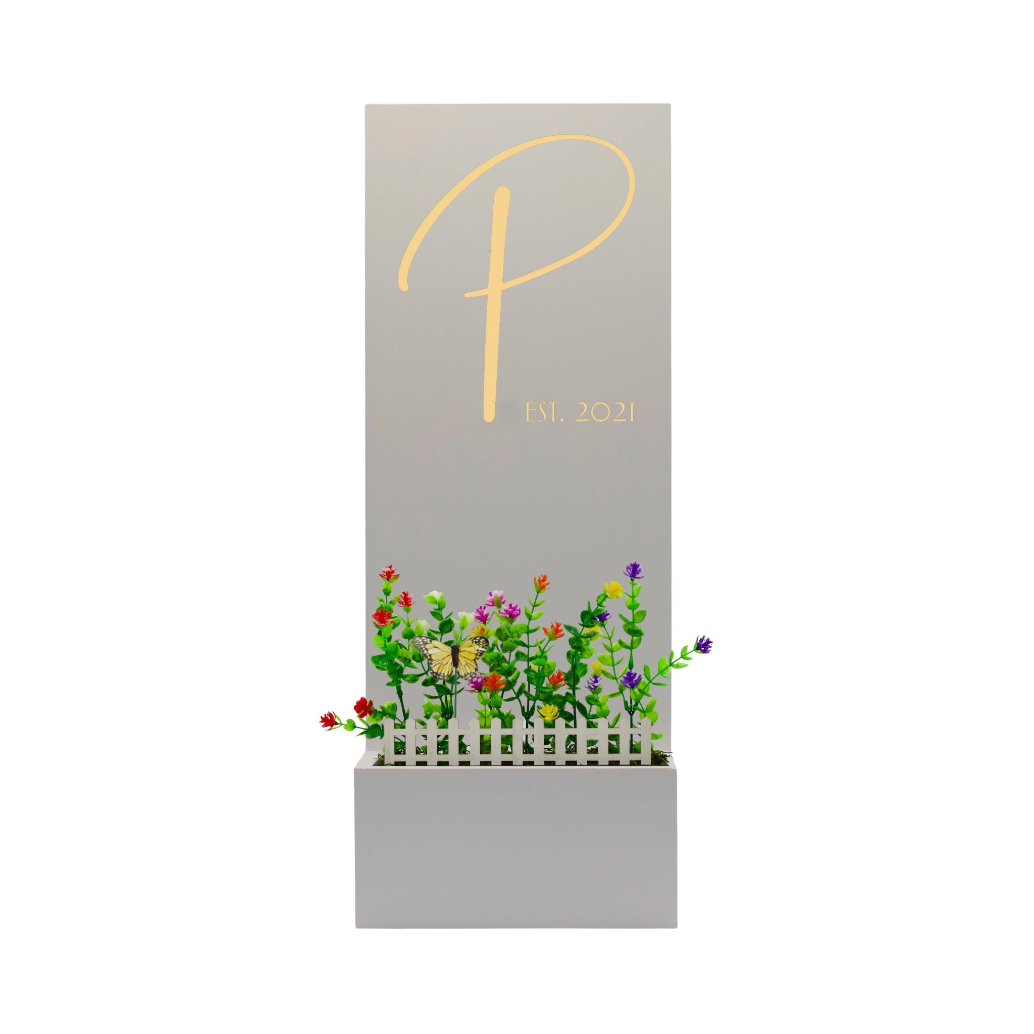Vertical Custom House Sign with Refillable Box
