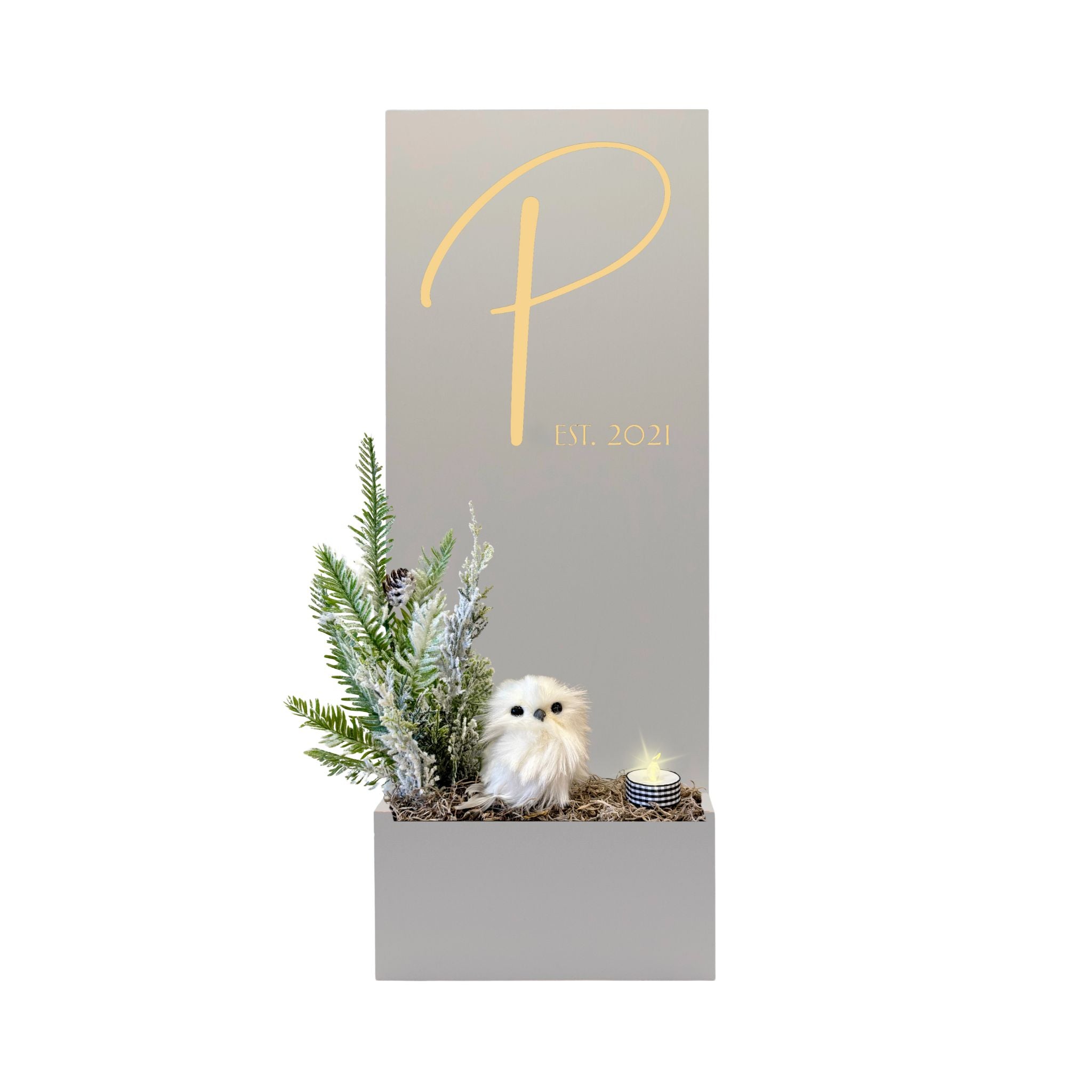 Vertical Custom House Sign with Refillable Box