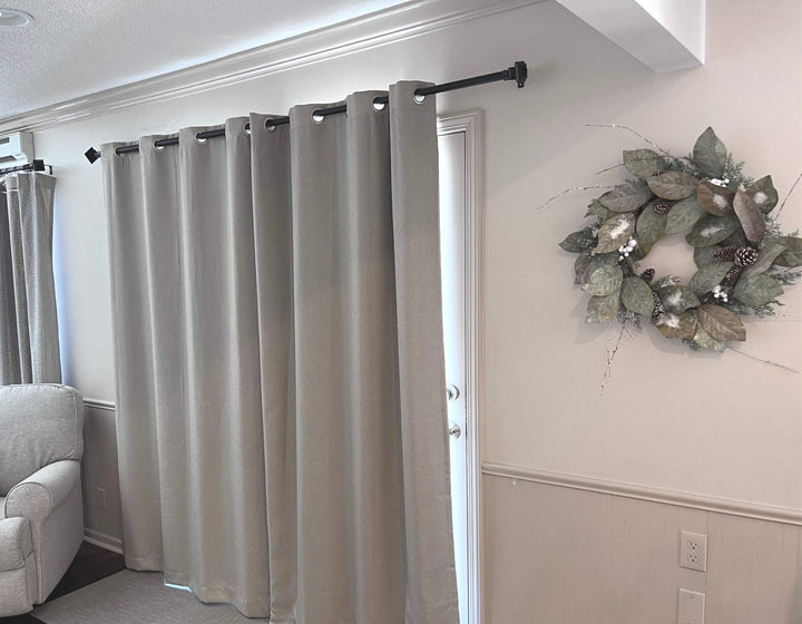 how to hang a curtain rod over a door that opens in instead of slides