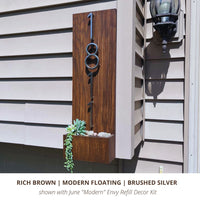 Brown Silver Vertical Floating Numbers with Modern Refill Decor Kit