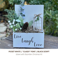 Interior Picket White with Subscription Christmas Kit and Classy Font Live, Laugh, Love
