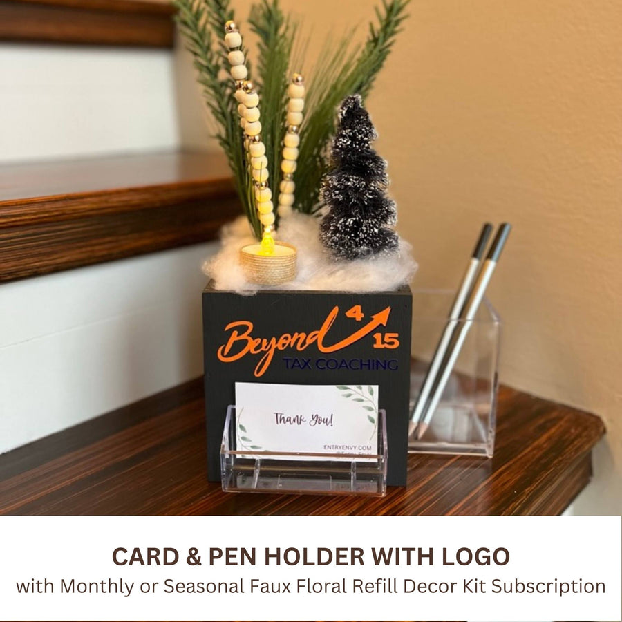 Business Envy Box with Business Cards & Pen Holder