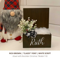Rich Brown with Classy Font in White and Subscription Decor Winter Christmas Modern Kit